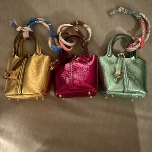 Elegant Metallic Gold, Pink, and Mint Green Mini Bag Bundle